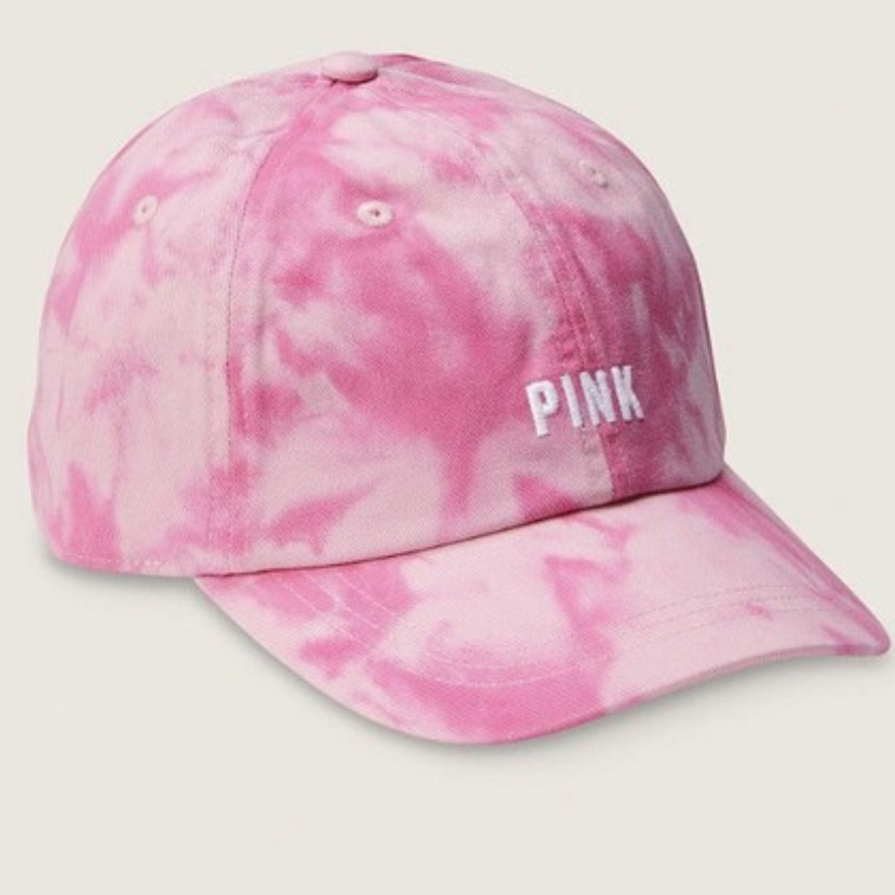 Victorias Secret PINK NWT Cupid Pink Tie Dye Adjustable Baseball Hat Cap